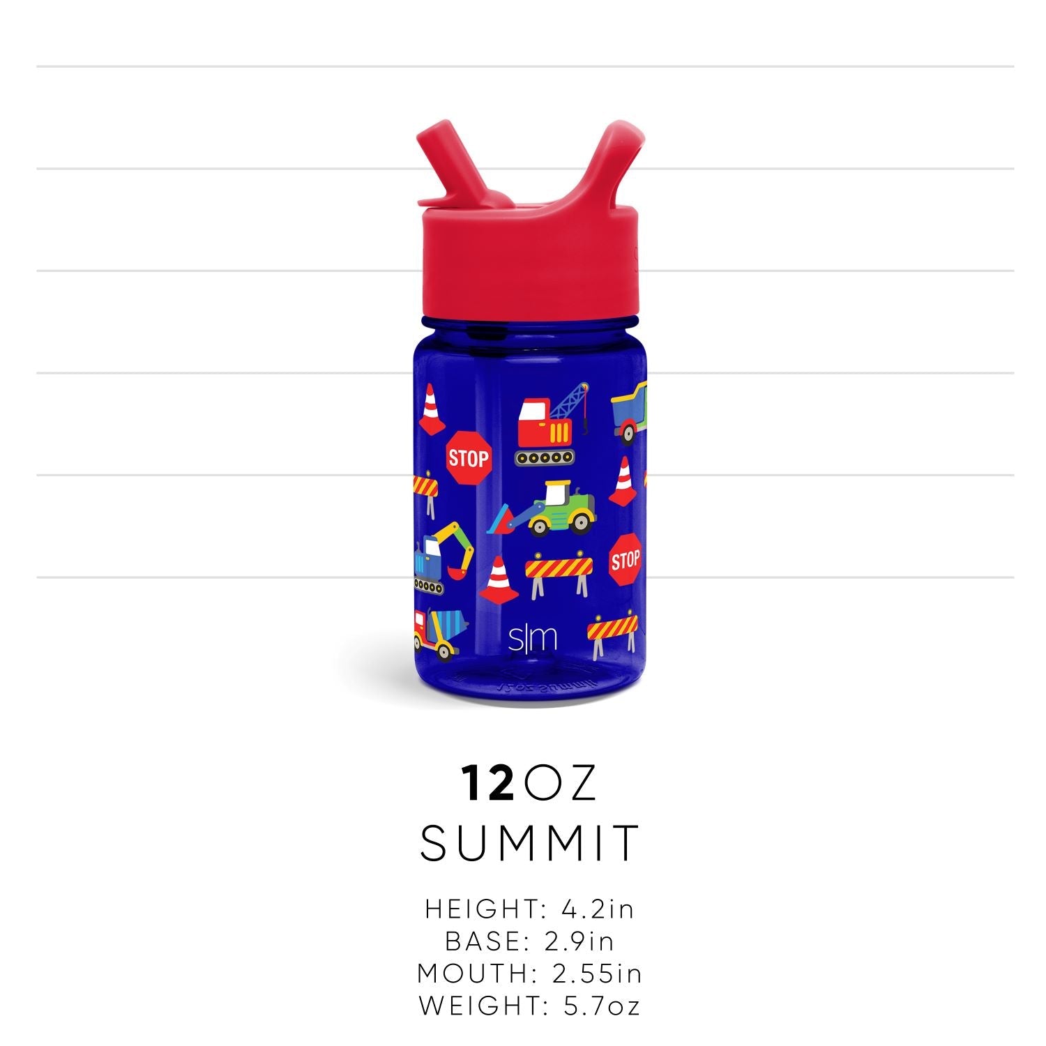 Summit Kids Plastic Water Bottle with Straw Lid - Image 3