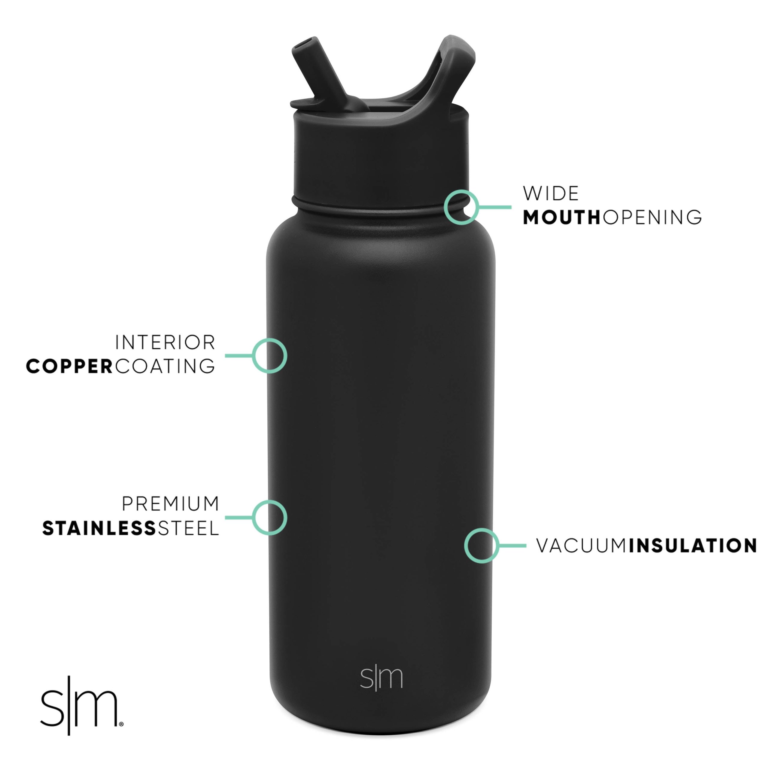 Collegiate Summit Water Bottle with Straw Lid - Image 3
