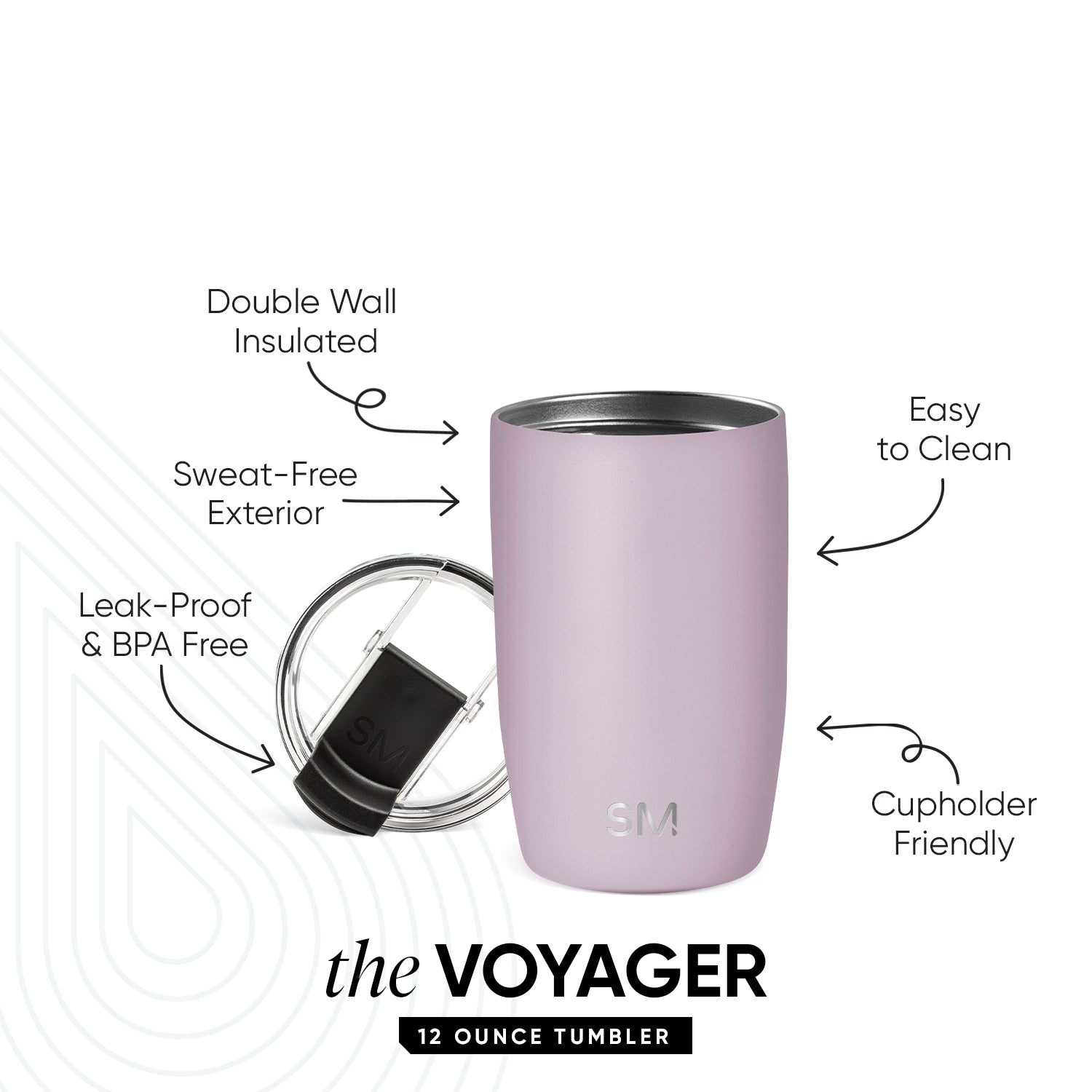 Voyager Tumbler with Clear Flip Lid & Straw - Image 2