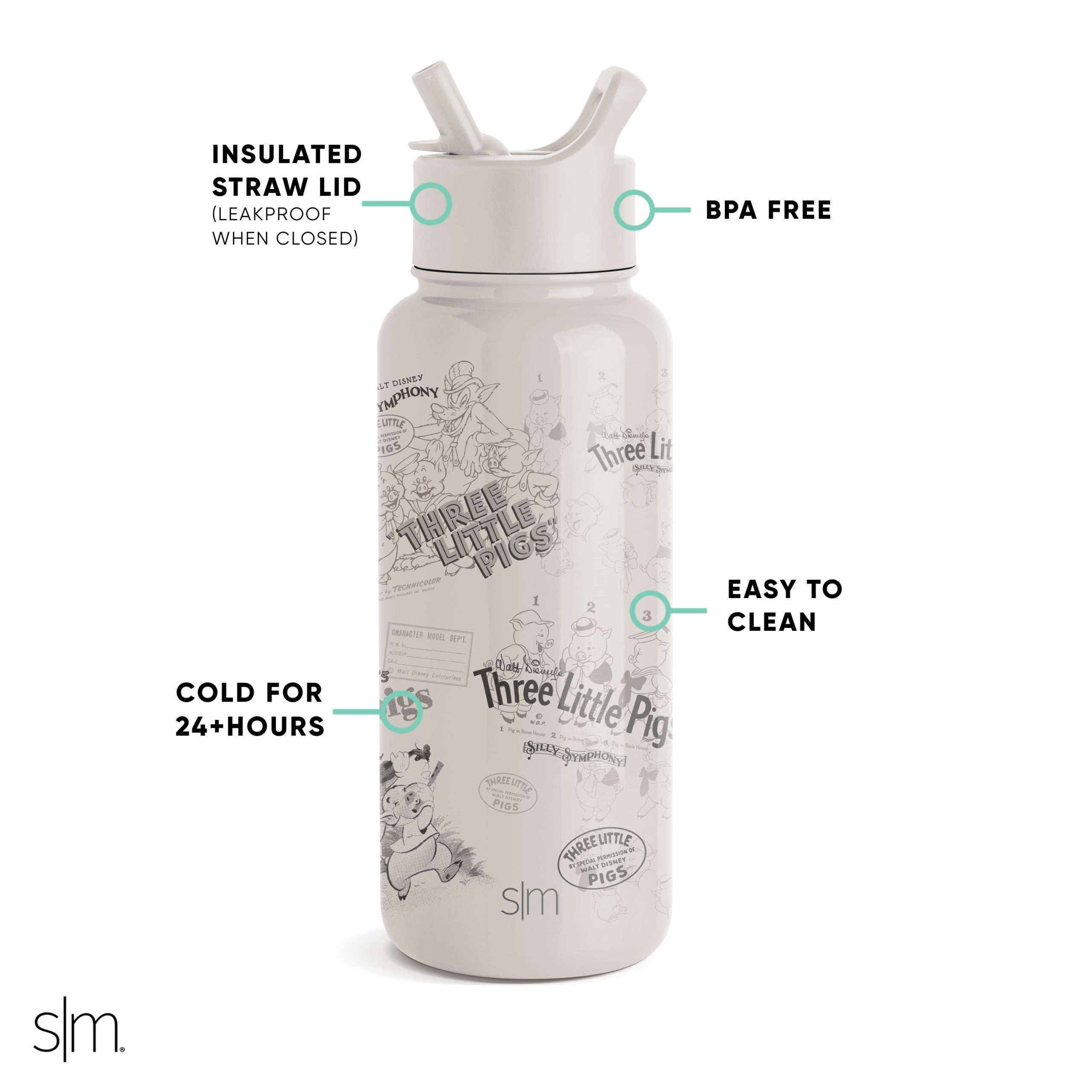 Disney Summit Water Bottle with Straw Lid - Image 2