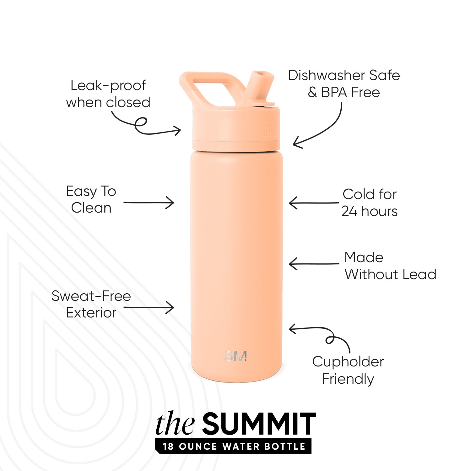 Summit Kids Water Bottle with Straw Lid - Image 2