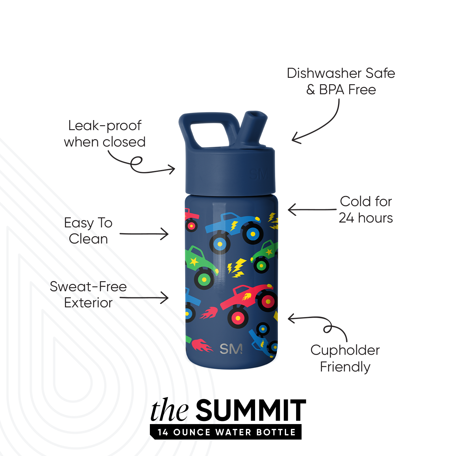 Summit Kids Water Bottle with Straw Lid - Image 2