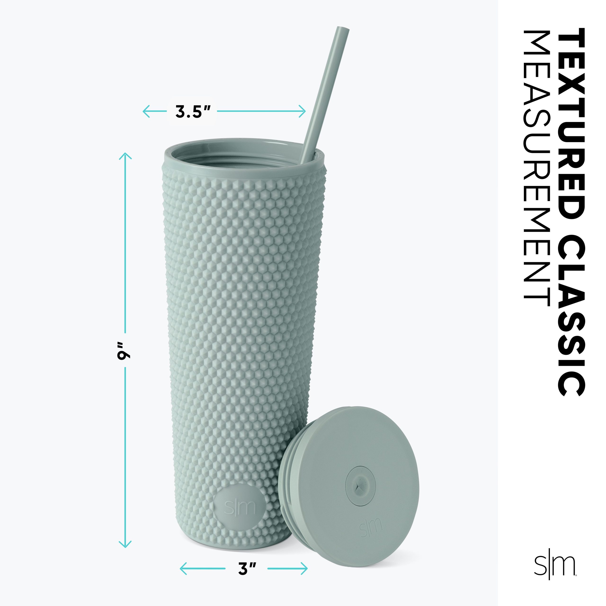 Textured Plastic Classic Tumbler with Straw Lid - Image 2